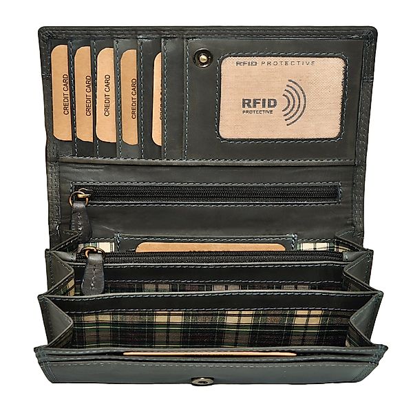 Benthill Geldbörse Damen Echt Leder Portemonnaie RFID Portmonee viel Karten günstig online kaufen