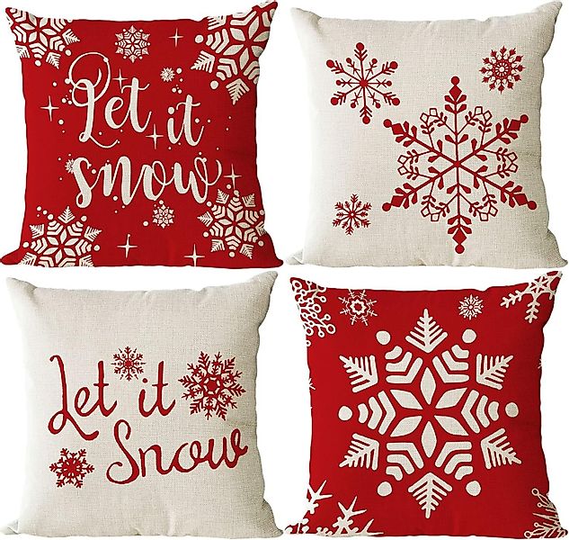 FELIXLEO Kissenbezüge Weihnachten Kissenbezug 45x45cm 4er günstig online kaufen