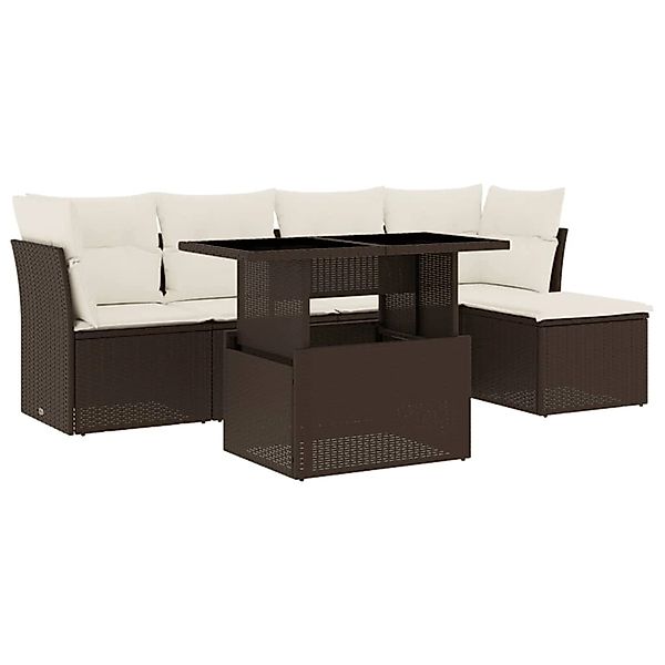 vidaXL Gartenlounge-Set 6-tlg. Garten-Sofagarnitur mit Kissen günstig online kaufen