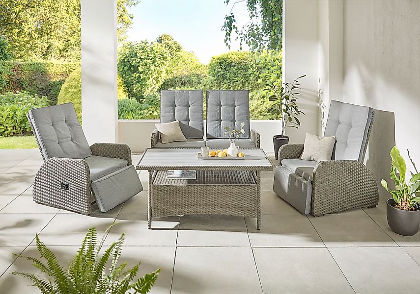 KONIFERA Gartenlounge-Set "Vigo", (Set, 8 tlg., 2x Sessel, 1x 2er Sofa, 1x günstig online kaufen