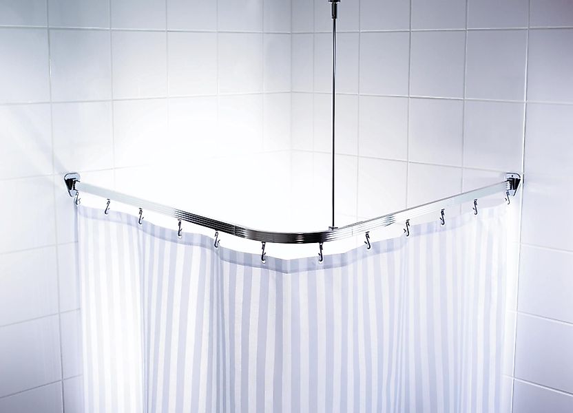 Ridder Duschvorhangstange Bruck weiß, Aluminium, Kunststoff günstig online kaufen