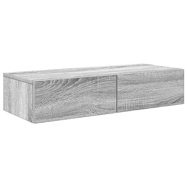vidaXL Wandregal mit Schubladen Grau Sonoma 80x33x17 cm Holzwerkstoff 85998 günstig online kaufen