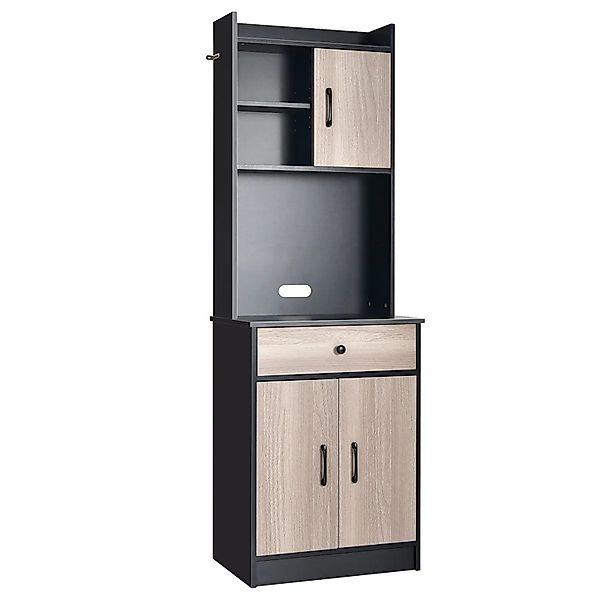 Costway Küchenschrank Buffetschrank Schwarz 60 x 40 x 180 cm günstig online kaufen