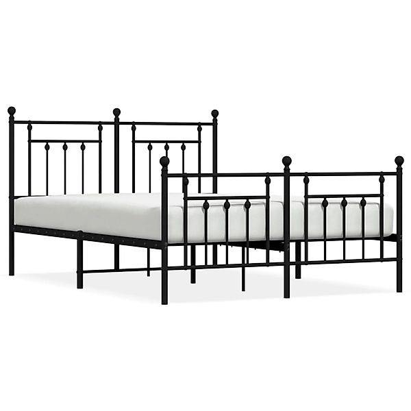 vidaXL Bettgestell mit Kopf- und Fußteil Metall Schwarz 150x200 cm Modell 1 günstig online kaufen