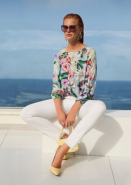 MADELEINE Hemdbluse Fließende Viskosebluse mit Blumenmuster Druckbluse mit günstig online kaufen