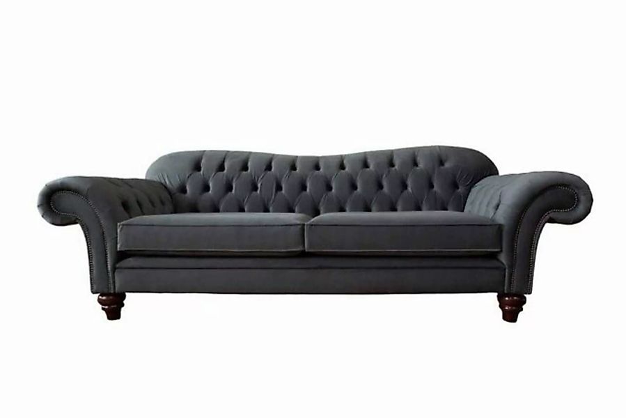 JVmoebel Sofa Schwarzer Chesterfield 3 Sitzer Textil Design Sofa Couch Pols günstig online kaufen