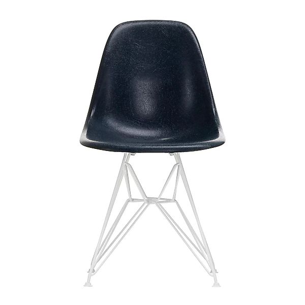 Vitra - Eames Fiberglass Side Chair DSR weiß - marineblau/Sitzschale Fiberg günstig online kaufen
