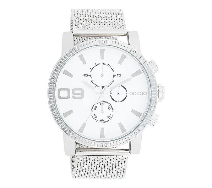 OOZOO Quarzuhr XXL Herrenuhr C11213 Weiss Meshband 50 mm C11213 günstig online kaufen