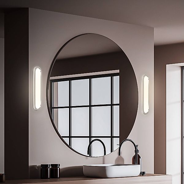 LED-Bad-Wandlampe Pil, chromfarben, Breite 35 cm, Kunststoff günstig online kaufen