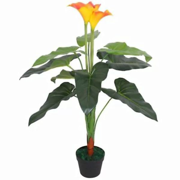 vidaXL Künstliche Calla-Lilie mit Topf 85 cm Rot und Gelb Dekorationspflanz günstig online kaufen