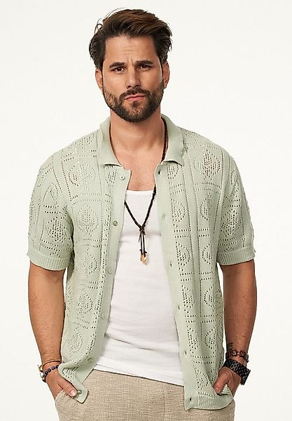 SOULSTAR Poloshirt im Crochet Vintage Summer-Look Herren Kurzarm Strick Pol günstig online kaufen