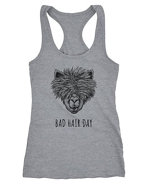 MoonWorks Tanktop Damen Tanktop lustig strubbelig haariges Lama Bad hair da günstig online kaufen