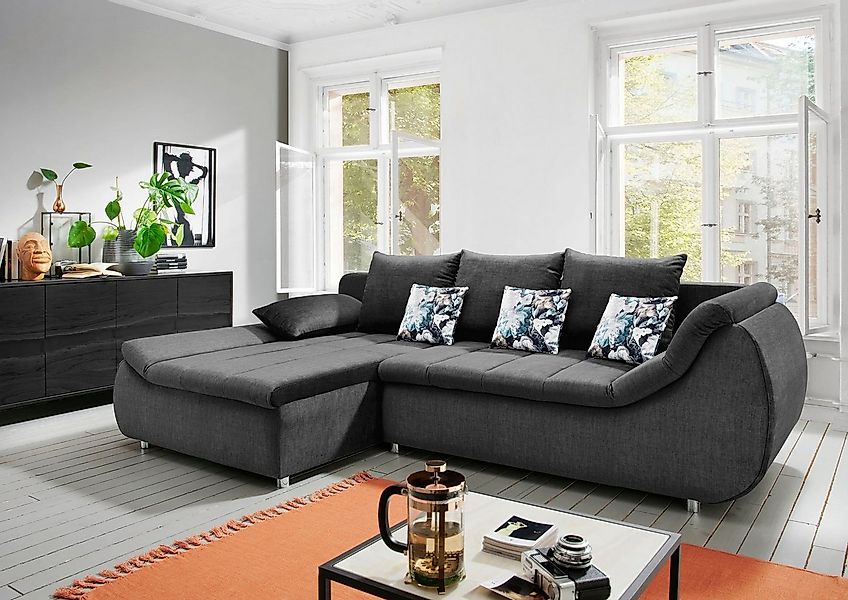 INOSIGN Ecksofa "Imola elegant und modern, aktuelle Steppung im Sitz, beque günstig online kaufen