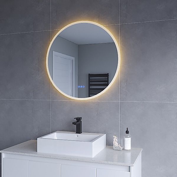 AQUABATOS LED-Lichtspiegel Badspiegel rund mit Beleuchtung günstig online kaufen