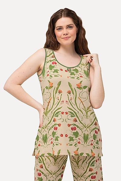 Ulla Popken Pyjamaoberteil Pyjamatop Blüten Rundhals günstig online kaufen