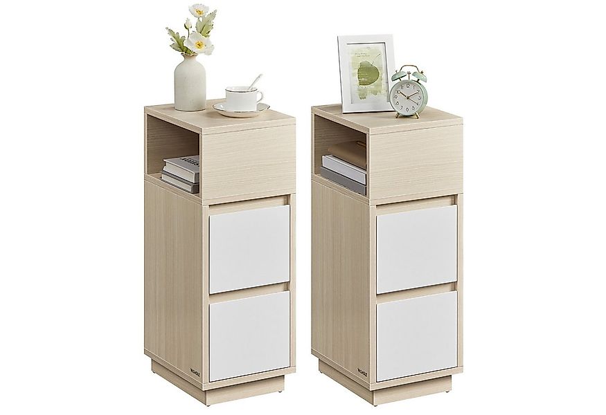 VASAGLE Nachttisch (2-St), 1er Set/2er Set, schmal, Beistelltisch mit 2 Sch günstig online kaufen