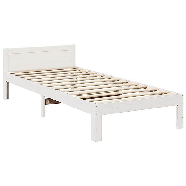 vidaXL Bett Massivholzbett ohne Matratze Weiß 80x200 cm Kiefernholz günstig online kaufen