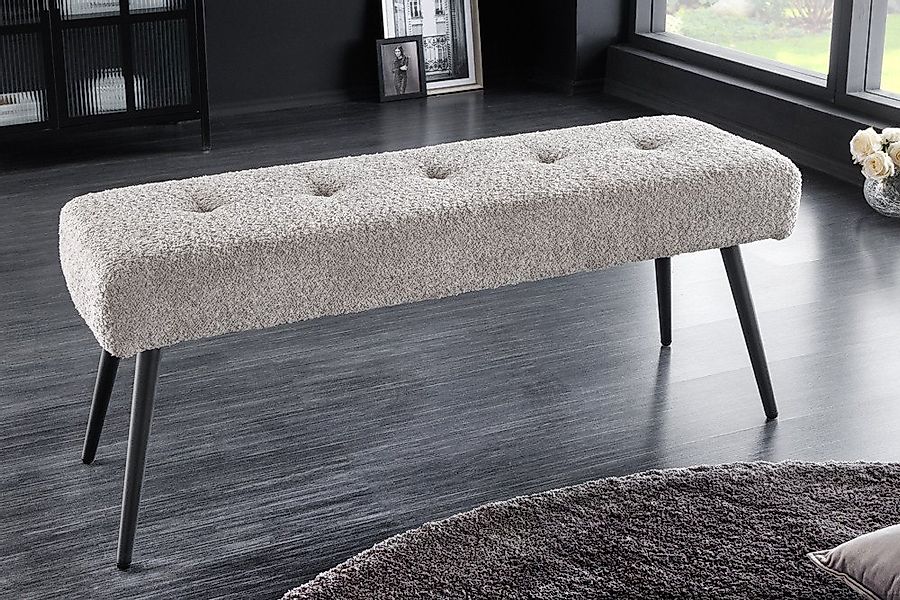 riess-ambiente Sitzbank BOUTIQUE 100cm champagner greige / schwarz (Einzela günstig online kaufen