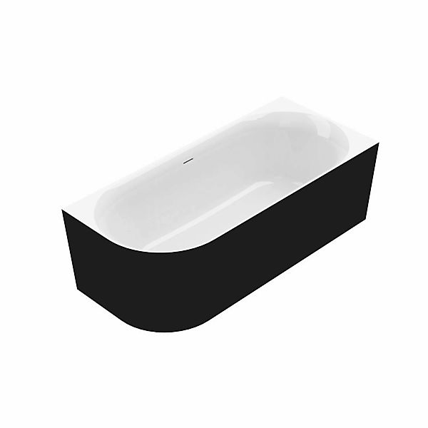 Ottofond Badewanne Mince Corner Links 180 cm x 80 cm Schwarz Weiß günstig online kaufen