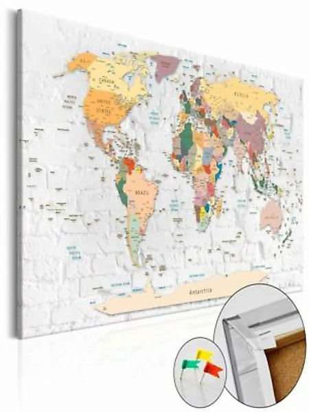 artgeist Pinnwand Bild World's Walls [Cork Map] mehrfarbig Gr. 60 x 40 günstig online kaufen