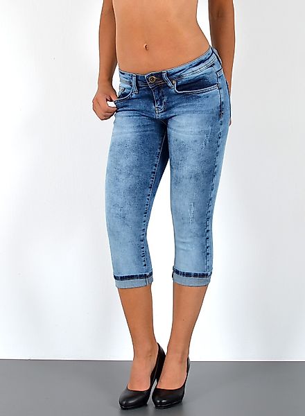ESRA Caprijeans Damen 3/4 Jeans Hüftjeans günstig online kaufen