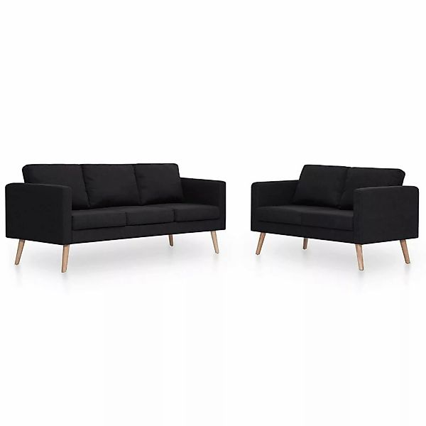 vidaXL 2-Tlg Sofagarnitur Stoff Schwarz Modell 1 günstig online kaufen