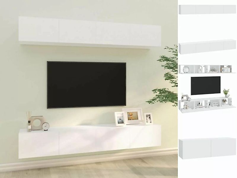 vidaXL TV-Schrank TV-Wandschränke 4 Stk Weiß 100x30x30 cm Wandschränkchen günstig online kaufen