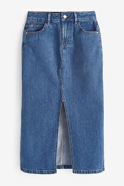 Next Jeansrock Denim-Midirock mit Vorderschlitz – günstig online kaufen