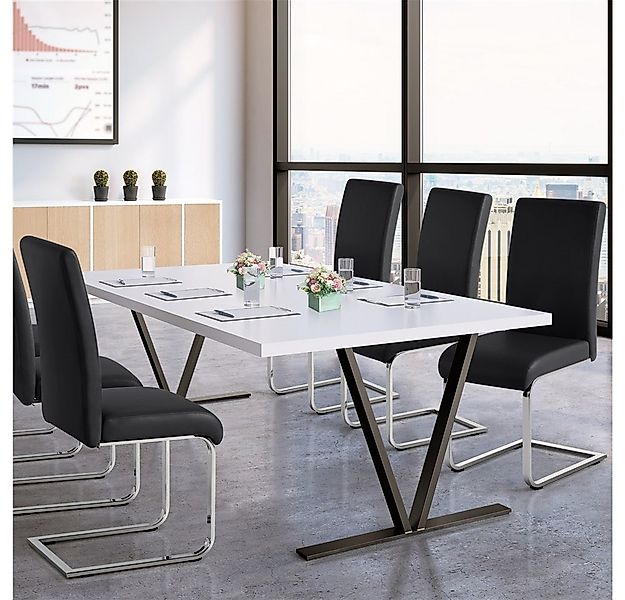 Yaheetech Esszimmerstuhl 2/4/6-er Küchenstuhl (6 St), Schwinger Polsterstuh günstig online kaufen