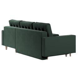 Ausklappbares Ecksofa Svein, dunkelgrün, 224x164x91, Polsterstoffe (RI38) günstig online kaufen
