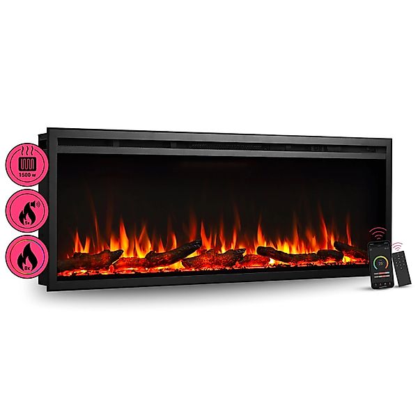 BALDERIA AT-50 Elektrokamin Einbaukamin Heizung 3D-Flammeneffekt Wifi App S günstig online kaufen