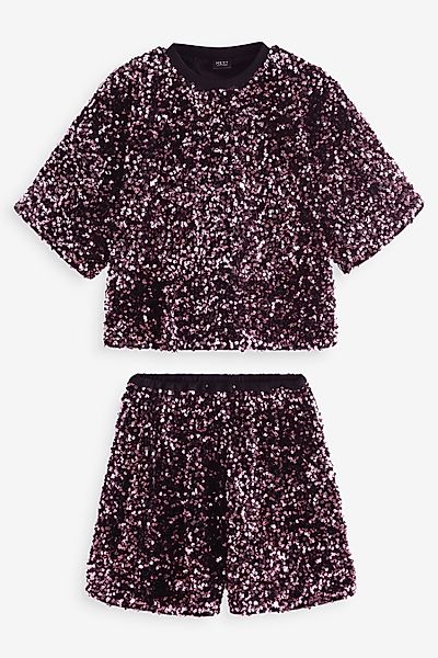 Next T-Shirt & Shorts Pailletten-Oberteil und günstig online kaufen