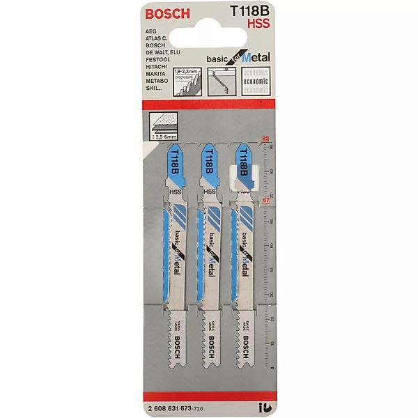 Bosch Stichsägeblatt T 118 B Basic for Metal 3er-Pack günstig online kaufen