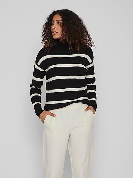 Vila Strickpullover Streifen Strickpullover Stehkragen VIRIL günstig online kaufen