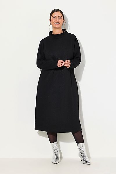 Ulla Popken Midikleid Sweatkleid Metallic-Effekt Stehkragen günstig online kaufen