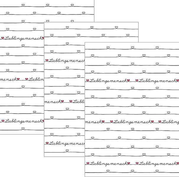 Kracht Geschirrtuch Geschirrtuch "Lieblingsmensch" 3er-Pack, Halbleinen Mot günstig online kaufen