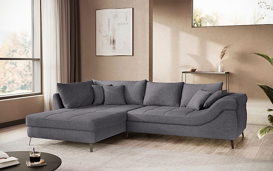 Mr. Couch Ecksofa »Portofino L-Form«, 4 Bezugsqualitäten, 13,5 cm hohe Meta günstig online kaufen