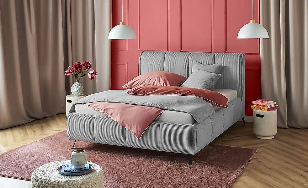 pop Polsterbett mit Bettkasten Pamela ¦ grau ¦ Maße (cm): B: 180 H: 113 Bet günstig online kaufen