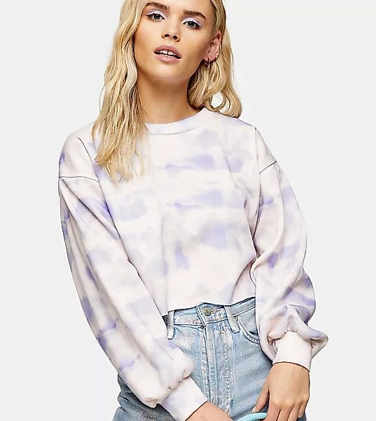 Topshop Petite – Buntes Sweatshirt mit kurzem Schnitt-Mehrfarbig günstig online kaufen
