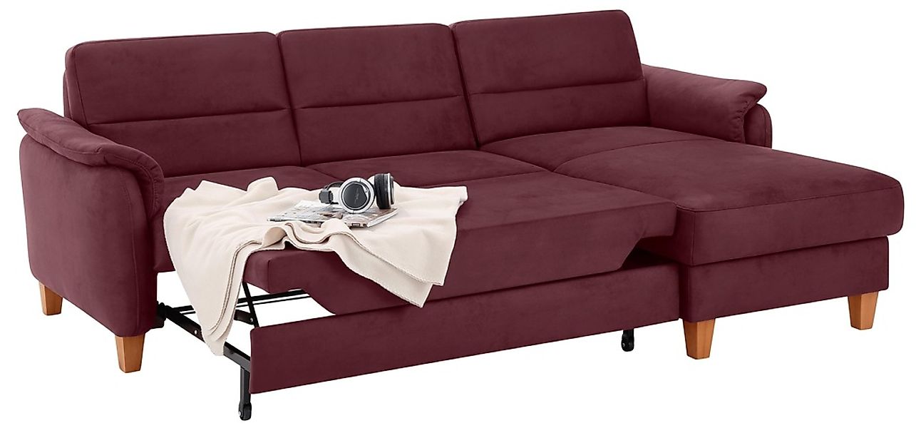 Home affaire Ecksofa »Palmera L-Form«, Federkern, wahlweise mit Bettfunktio günstig online kaufen