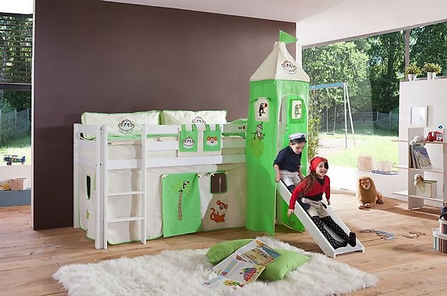 Natur24 Kinderbett Einzelbett Alex Buche massiv 90x200 cm Weiß lackiert mit günstig online kaufen