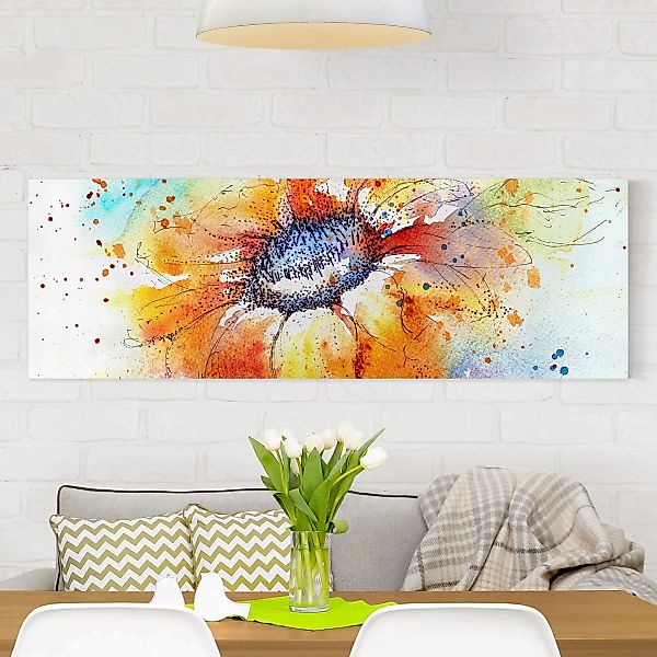 Leinwandbild - Panorama Painted Sunflower günstig online kaufen