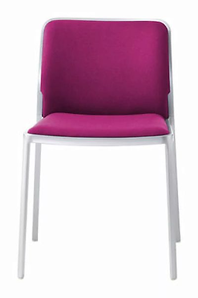 Gepolsterter Stuhl Audrey Soft textil rosa / Sitzfläche aus Stoff - Gestell günstig online kaufen