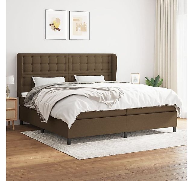 vidaXL Boxspringbett Boxspringbett mit Matratze Dunkelbraun 200x200 cm Stof günstig online kaufen