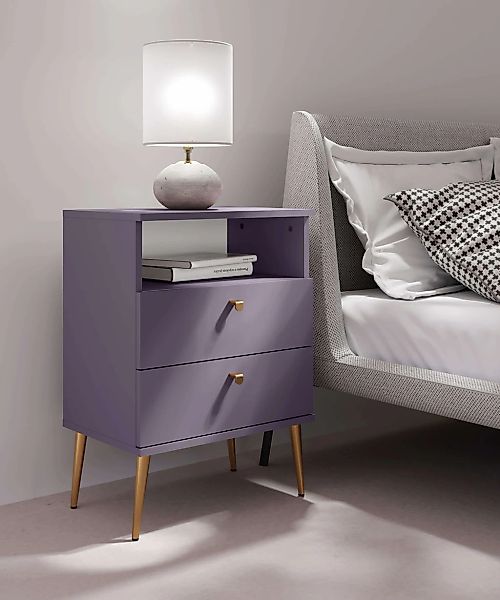 Home affaire Nachttisch "Elyria, Metallgriffe, FSC-zertifizierter Holzwerks günstig online kaufen