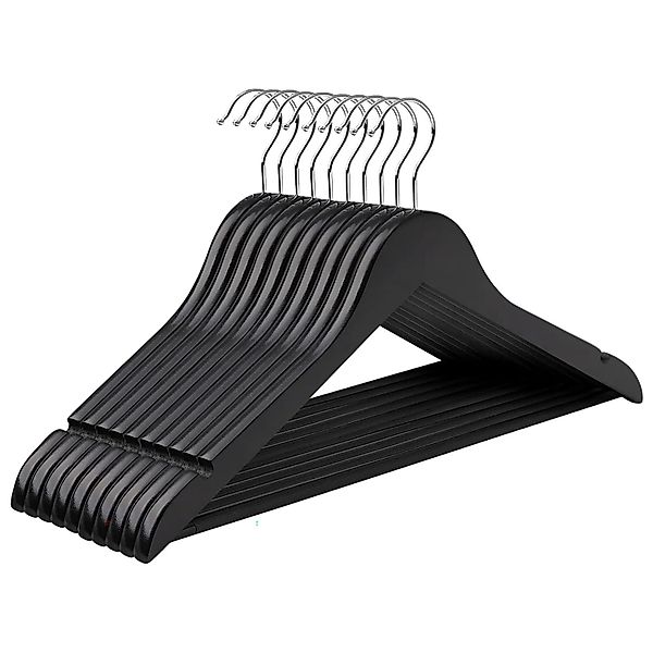 Songmics Kleiderbügel-Set Cason Holz Schwarz 10-teilig günstig online kaufen