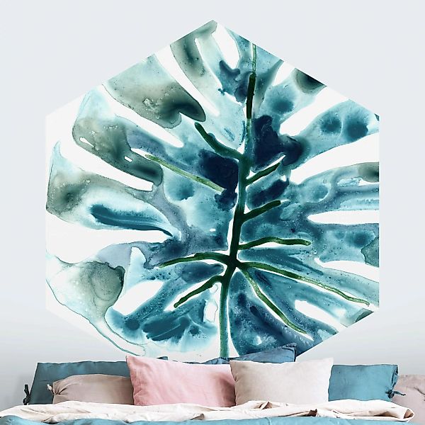 Hexagon Fototapete selbstklebend Blaues tropisches Juwel günstig online kaufen