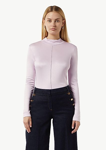 comma Langarmshirt T-Shirt Schimmerndes Viskoseshirt mit günstig online kaufen