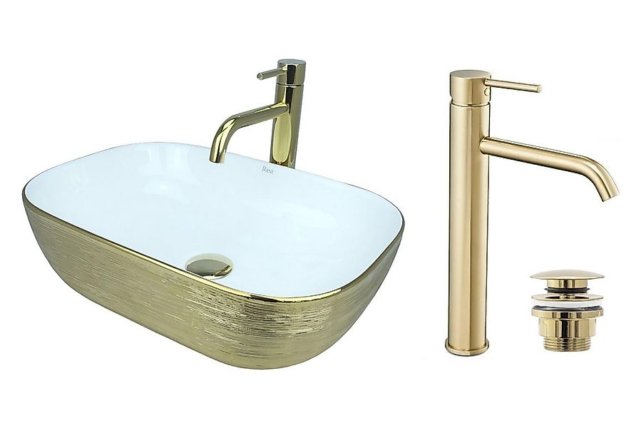 GTM Design Aufsatzwaschbecken BELINDA Modern Waschbeckenm Oval günstig online kaufen