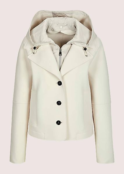 MADELEINE Kurzjacke "Cabanjacke Scuba-Jacke mit Kapuze" Markanter Reverskra günstig online kaufen